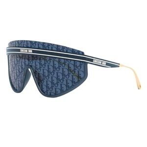 Christian Dior Club M2U Shield Sunglasses Blue Logo Blue Lenses 31B8 140-0-125